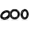 Oxballs Lot de 3 cockrings Willy Rings Noir